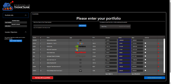 Portfolio analyzer